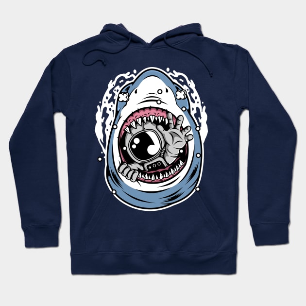 astronaut shark Hoodie by Mako Design 